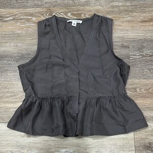 Banana Republic Charcoal Sleeveless Peplum Blouse